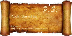 Pick Sarolta névjegykártya