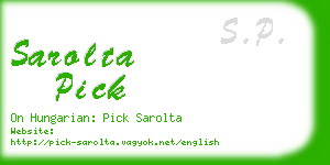 sarolta pick business card